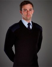 Yoko Sweatshirt Navy V-Neck NATO Security Sweater Jumper Pilots Sailor Military