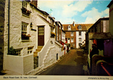 Postcard Back Road East St. Ives Cornwall Quaint Old-World Cornish Town Cottage