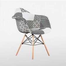 Black & White Chrono Patchwork Dining Chair, Various Designs