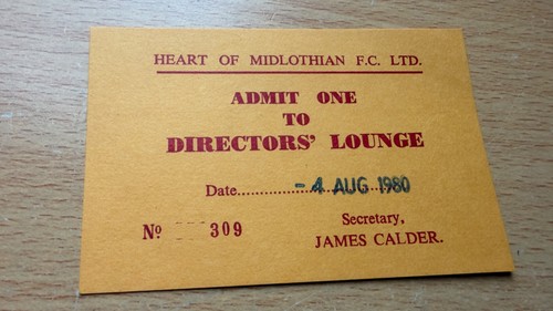 Ticket 1980 hearts v - 1980/81,