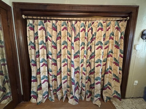 1950s tropical barkcloth - 1950s,