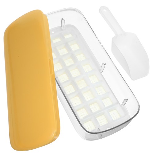 Yellow plastic ice cube tray - plastic,
