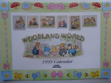 Woodland World characters calendar cross stitch chart - 6 cute animal designs