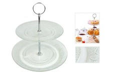 2 Tier Cake Stand Glass Muffin
