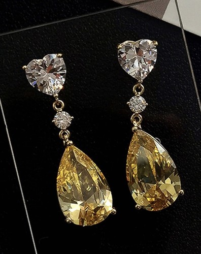 Yellow heart teardrop - &,