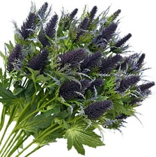 FiveSeasonStuff 8 Stems Real Size Artificial Thistle Spray Real Touch Eryngium(