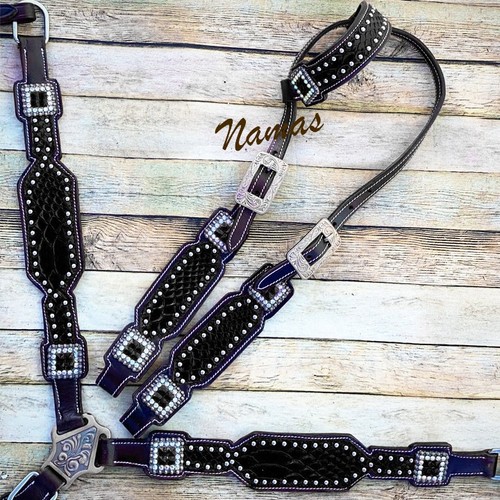 Black gator one - black, leather