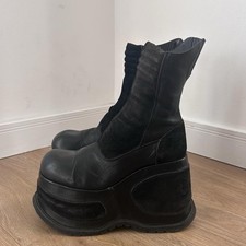Black Leather Platform Boots by Bunker. True 90s Boot. Size UK 7. EU 40.