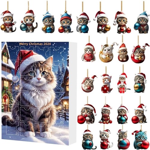 Christmas hanging ornament cat - christmas,