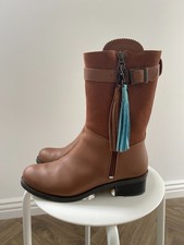 Welligogs Boots Tan Mini Mayfair Tasselled Spanish Riding Boot EU 39 UK 6 VGC