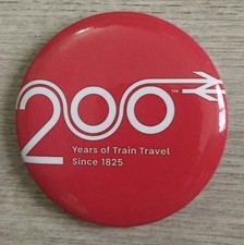 Red Railway 200 Badge. Safety Pin Fastening. New.