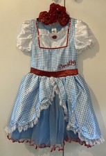 BRAND NEW - DOROTHY DRESS AND RED SEQUIN SHOE COVERS FANCY DRESS OUTFIT - 7-8YRS