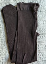 Snag Chocolate Brown Ribbed Tights Size F Short Never Worn