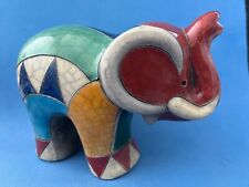 South African Raku Pottery Elephant