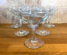 6 Vintage 60's 70's MCM matched set Champagne Coupe Saucers -Hexagonal stems