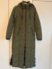 Long Tall Sally Khaki Quilted Coat with Hood,  2 Way Zip UK 10