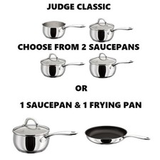 JUDGE CLASSIC 2 SAUCEPANS OR 1 SAUCEPAN & 1 NON STICK FRYING PAN