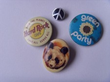 BAN THE BOMB GREENHAM COMMON HIPPY BADGES GENUINE 1980s