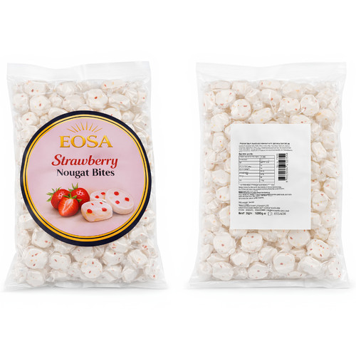 Strawberry nougat bites 1kg - nougat,