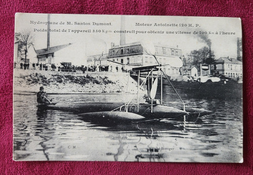 Aviation postcard santos - -,