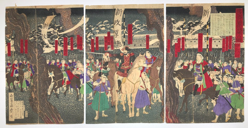 Yoshitora woodblock print - woodblock,