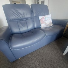  2 seater Italian leather both seats do recline separately ...  Blue in colour 