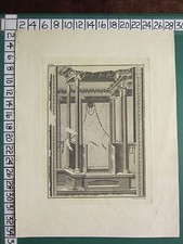 c1780 PRINT GREEK ROMAN ARCITECTURE INTERIOR ORNATE ORNAMENTAL PILLARS