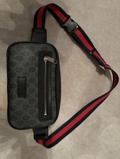 GUCCI Leather-Trimmed GG