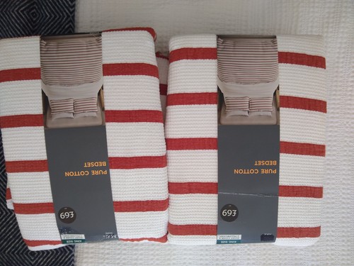 100 cotton waffle stripe - m&s,