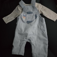 new baby boy 0-3 months rocket velvet long Dungaree trousers body top Outfit Set