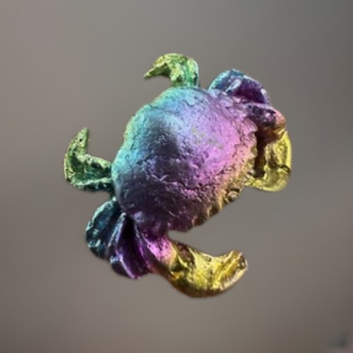 Bismuth crystal crab carving - bismuth,