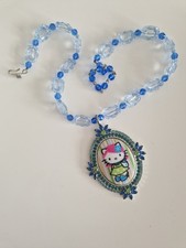 Rare Tarina Tarantino Pink Head Hello Kitty Swarovski Crystal Necklace Sanrio 