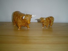 Castle WYND Pottery Spaghetti Highland Cow and Calf