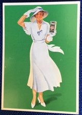 PERSIL Henkel washing powder Advertising Postcard. Lady in White Dress.