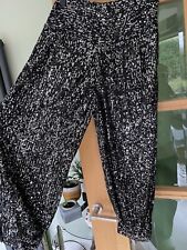 Zara Womens Black Sequin High Waist Paperbag Trousers Cuff Leg - Size M