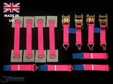 Recovery Ratchet Alloy Wheel Straps Trailer x 4 PINK