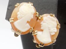 9ct Gold Oval Cameo Earrings