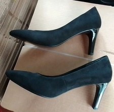 GABOR SIZE 5.5 BLACK FAUX SUEDE COURT SHOES  B171103025B313