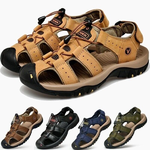 Mens leather flats sandles - mens,