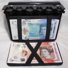 CASH DISPENSER LARGE BLACK coin note holder + MAGIC WALLET  taxi cab bus driver