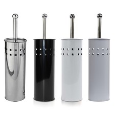 STAINLESS STEEL BATHROOM TOILET CLEANING BRUSH & HOLDER FREE STANDING SET