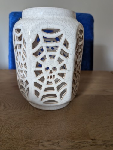 Ceramic skull web cutout - ceramic,