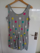 JD Williams Pretty Secrets Grey Spotty Playsuit Pyjamas - Size 16/18