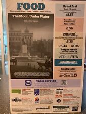 1 x Wetherspoons Menu "The Moon Under Water”. Leicester Square 