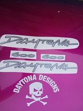DAYTONA & 600 2002 - 2004 SILVER & BLACK CUSTOM FAIRING GRAPHICS DECALS STICKERS