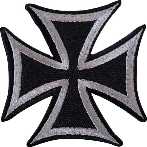 Black grey maltese cross - black,
