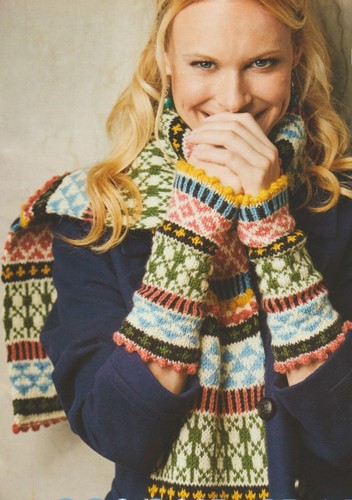 192 ladys fairisle scarf - scarf, &
