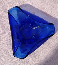 Cobalt Blue Glass Triangular