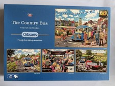 Gibsons 4 x 500 Piece Jigsaw Puzzles "The Country Bus" 