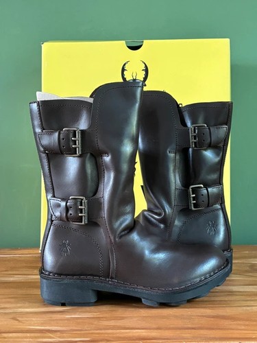 Fly london plain - dark, brown
